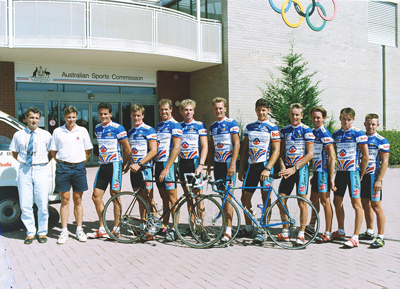 AIS Road Track Cycling team photo from 1992