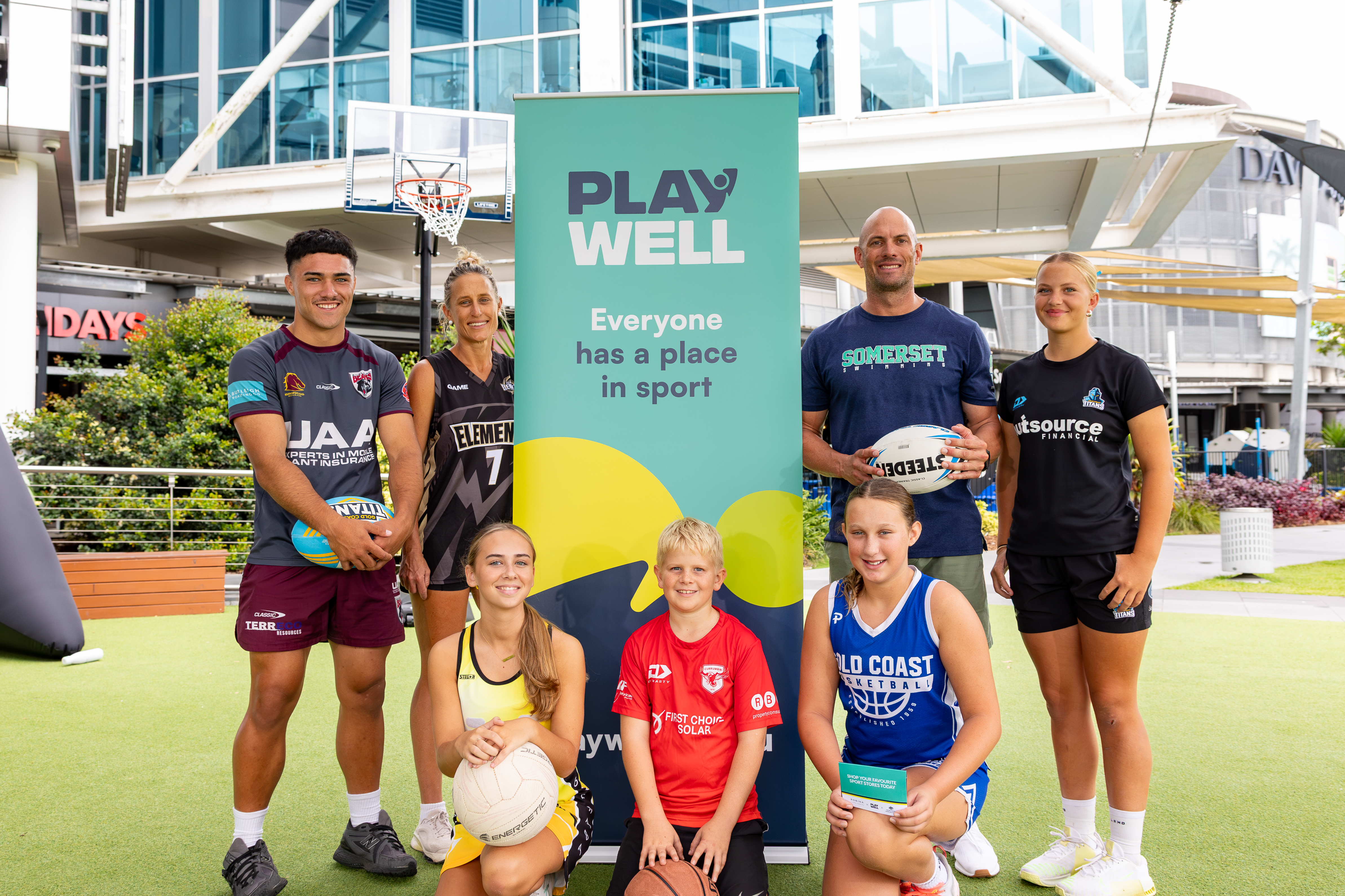Athletes at the QIC Play Well launch