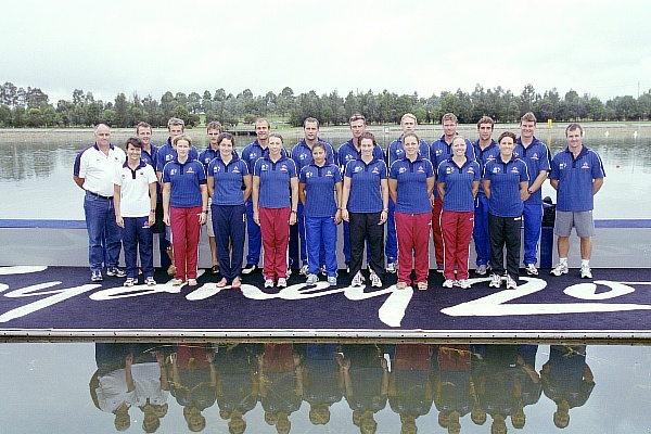 AIS Canoe Sprint team photo from 2003