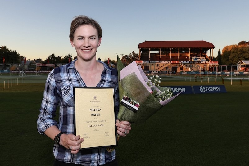 Sprint star turned ASC social media coordinator Melissa Breen was inducted into the Stawell Gift Hall of Fame over the weekend.