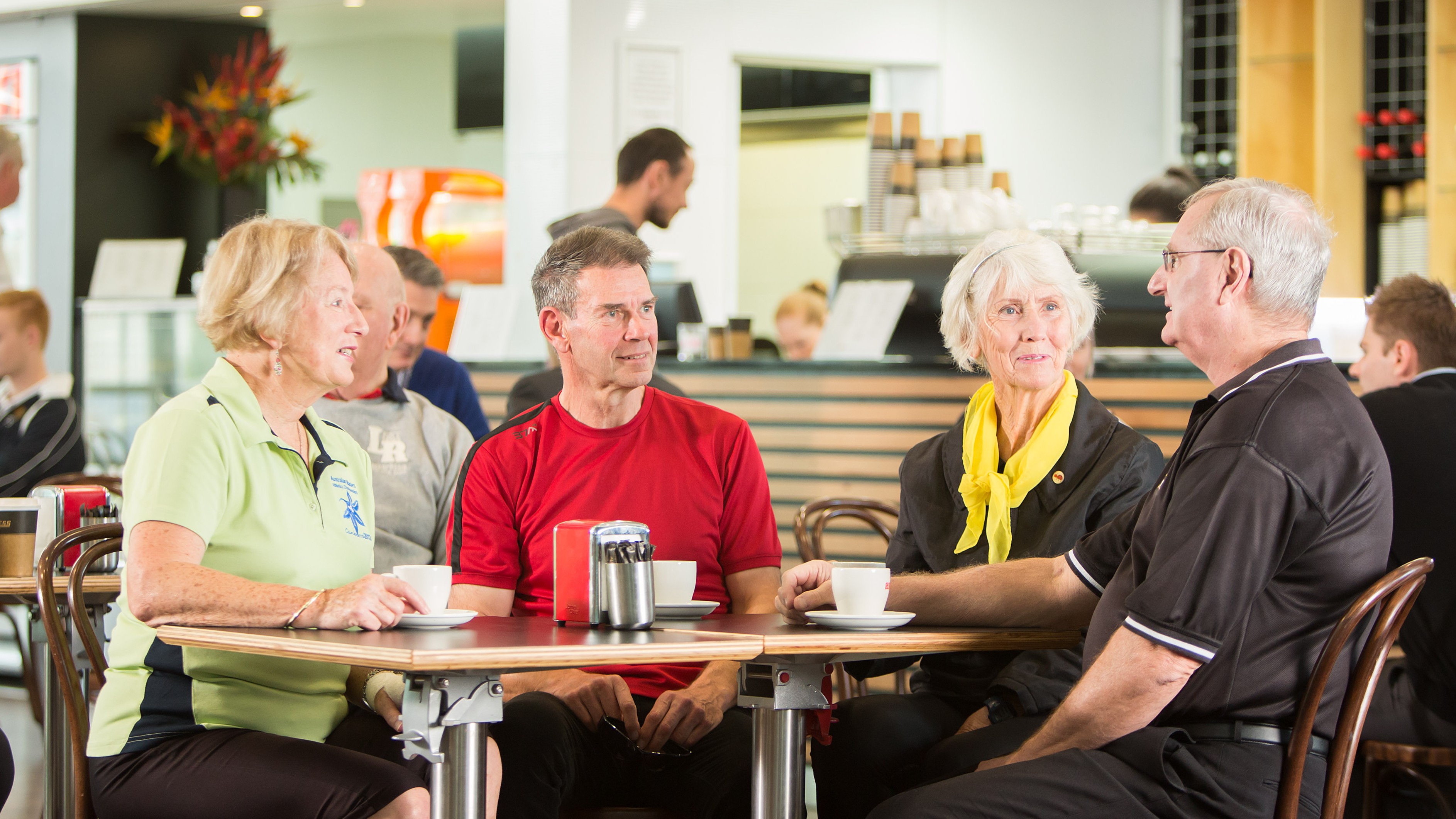 Visitors sitting at the AIS Cafe