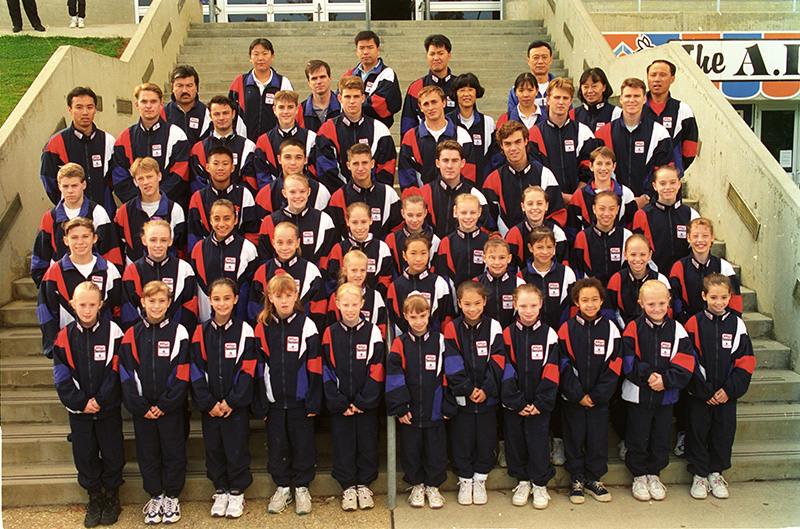 AIS Gymnastics program team photo 1996