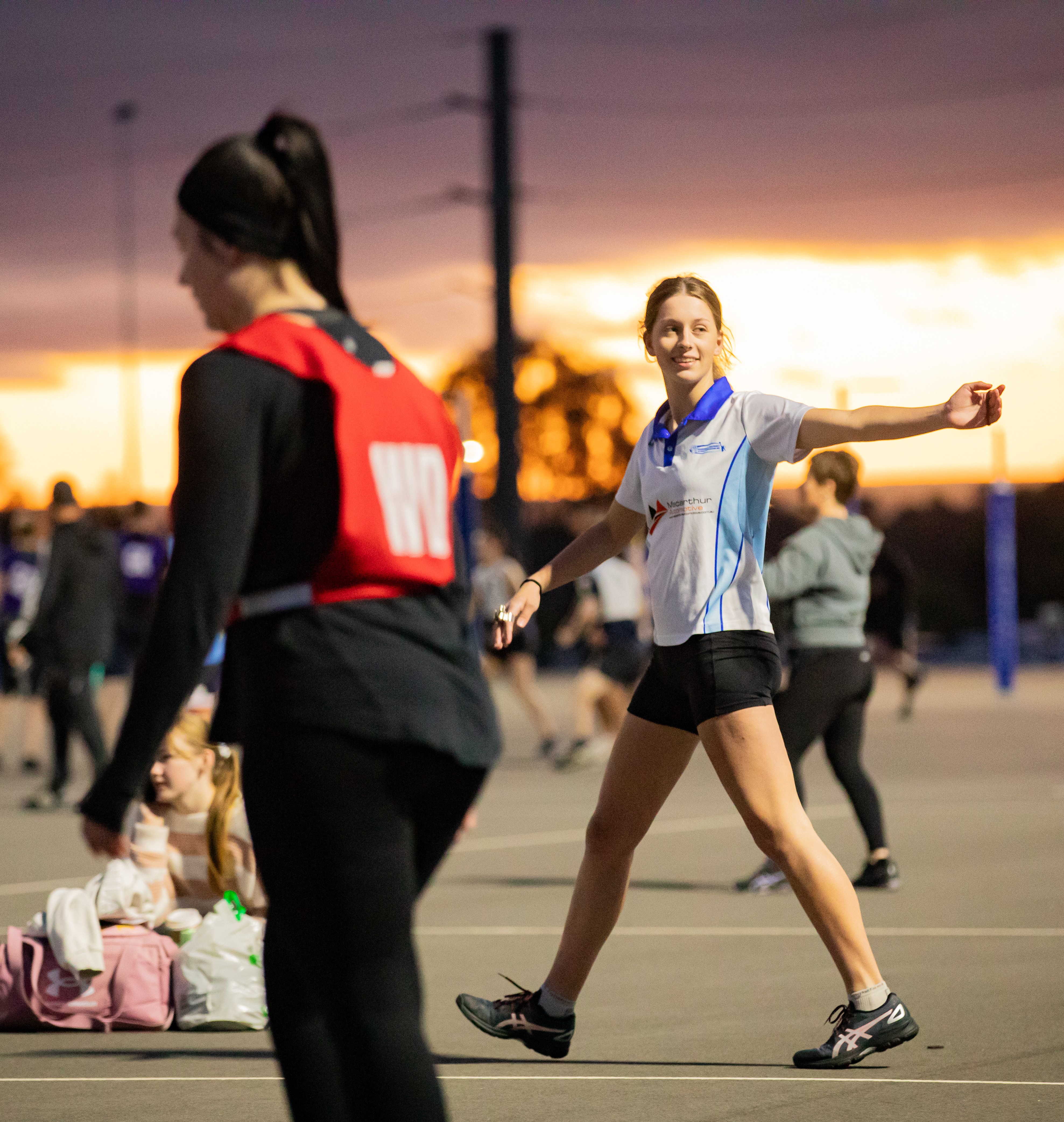 Kailyn officiating a netball match