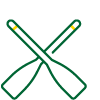 Crossed rowing oars