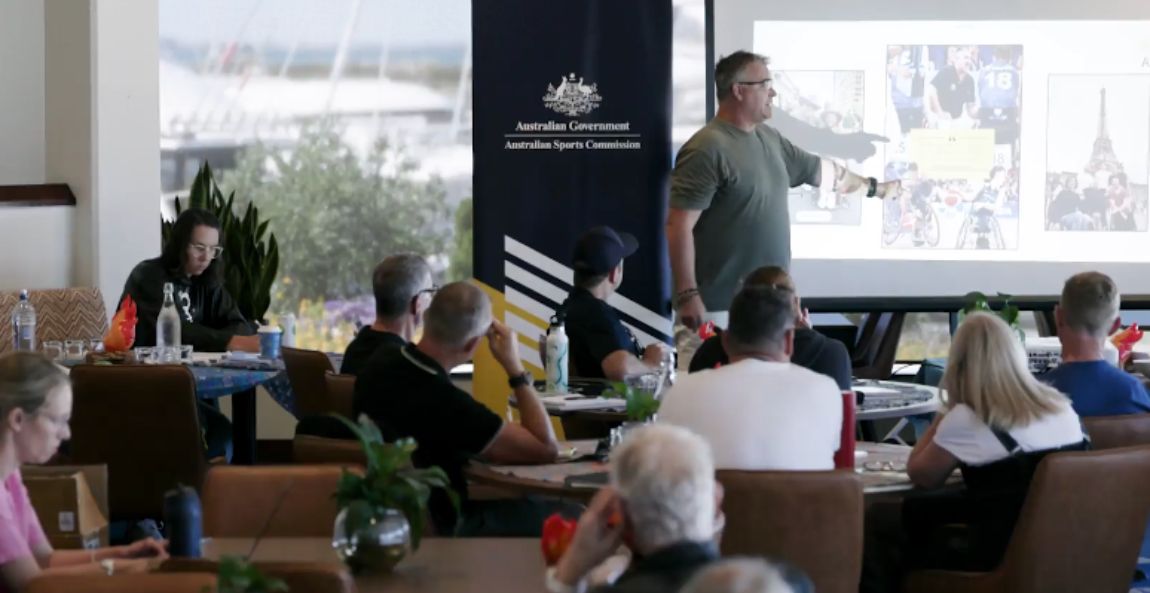 Australian Wheelchair Basketball Coach Brad Ness presenting at the AIS Summit Program in Perth.