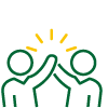 Two people giving a high five