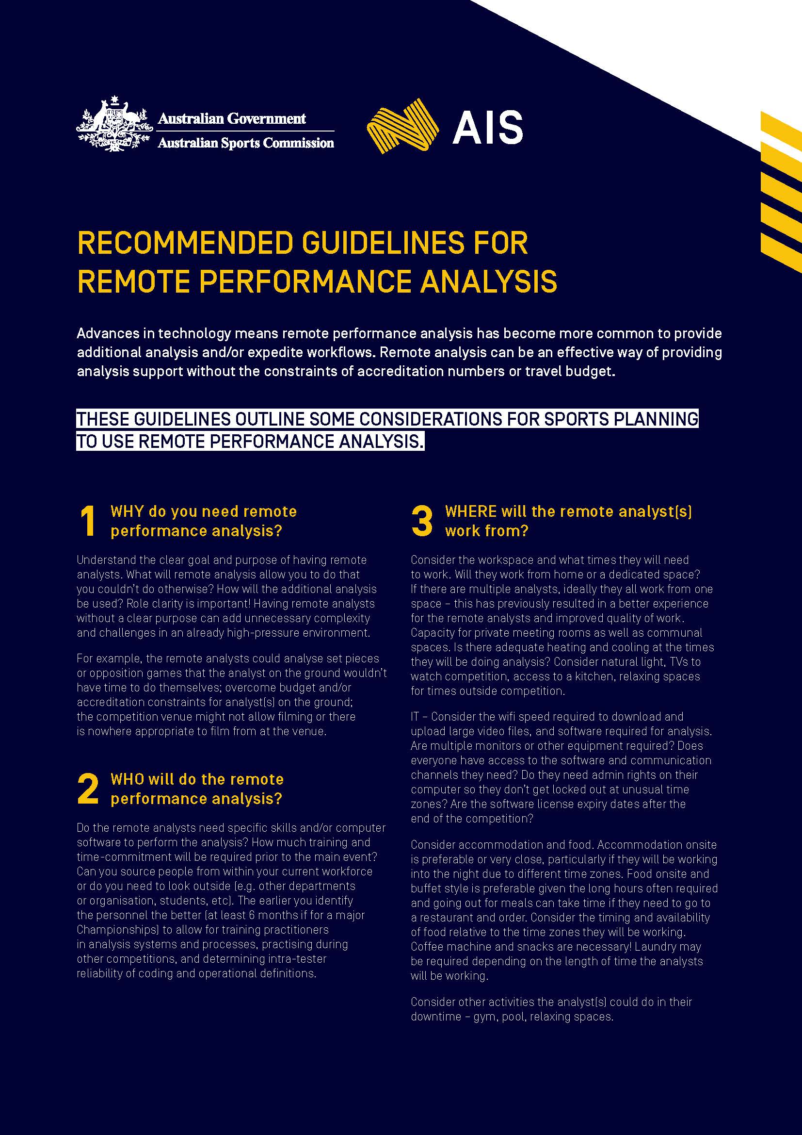 Cover image of the Remote Analysis Recommended Guidelines document