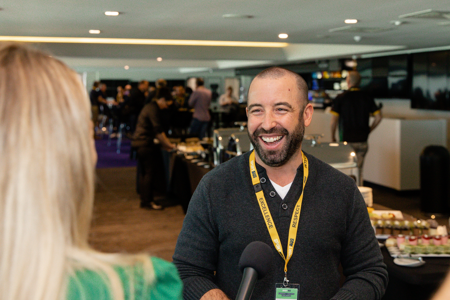 Pierre Comis, Chief Executive Officer at Special Olympics Australia being interviewed