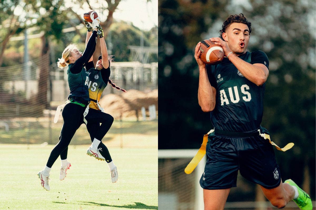 American Football Australia at the AIS in preparation for international flag football matches in the USA.