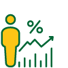 Person standing next to a line and bar chart