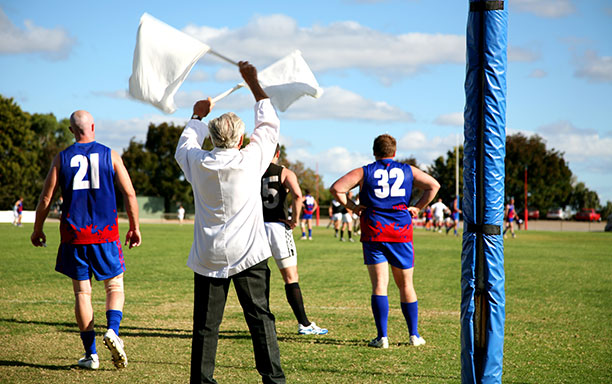 Goal umpire at football
