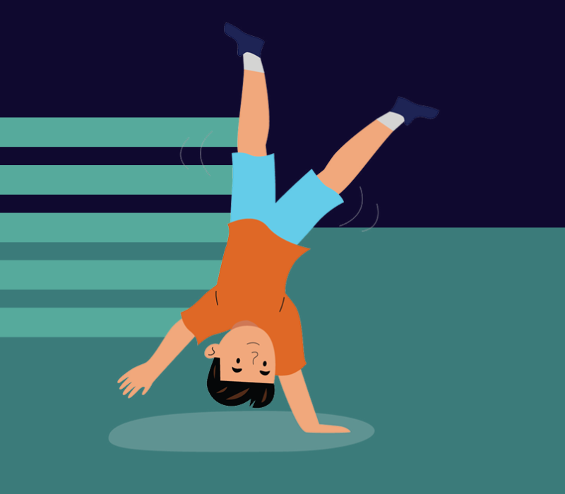 Illustration of someone doing gymnastics
