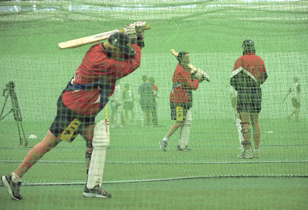 Cricket balls on synthetic grass
