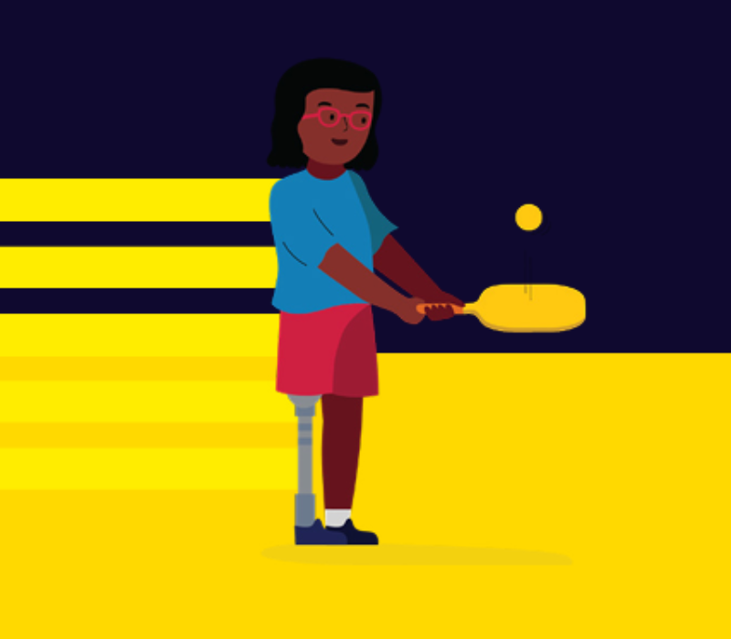 Illustration of someone playing squash