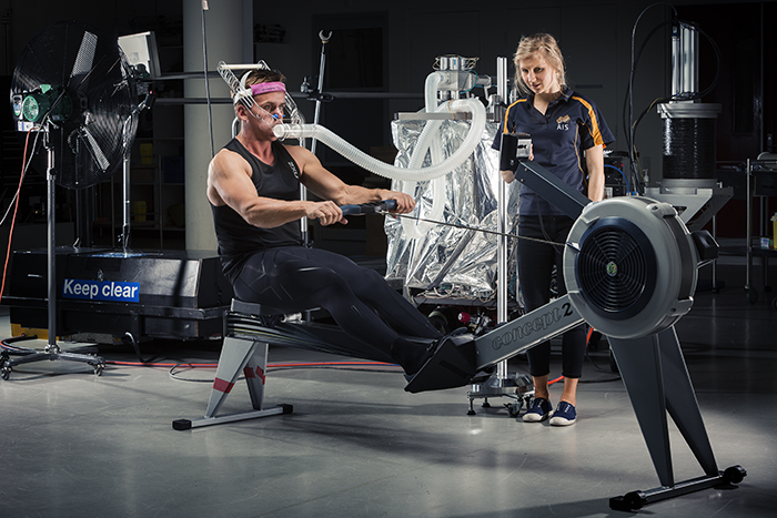 AIS physiology lab David Watts V02 max test rowing 2014