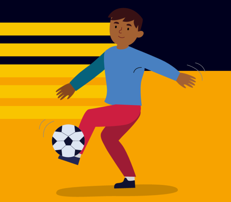 Illustration of someone playing football
