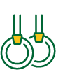 Pair of suspended gymnastics rings