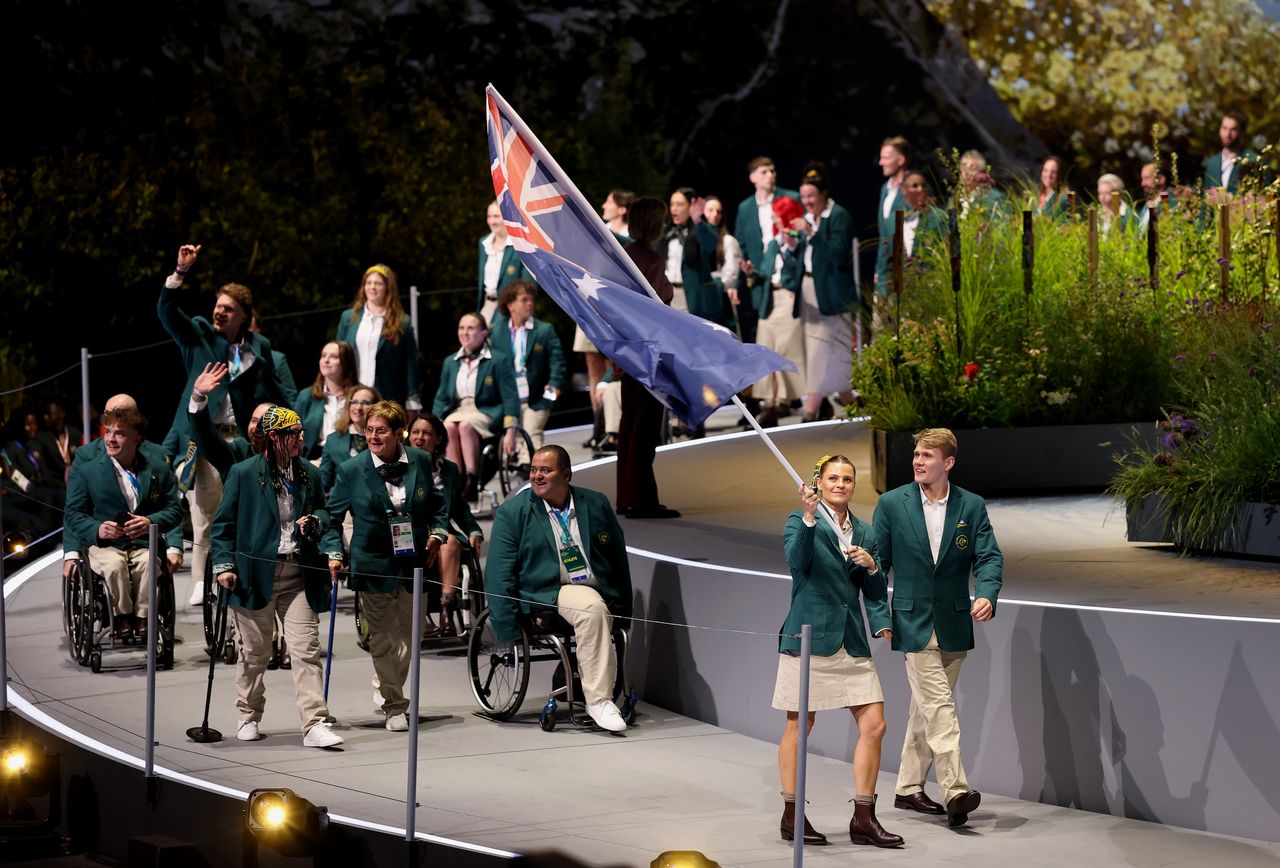 Australian team arrives at The Hydro for the Opening Ceremony of the 2026 Commonwealth Games in Glasgow