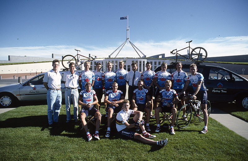 AIS Cycling team photo from 1996