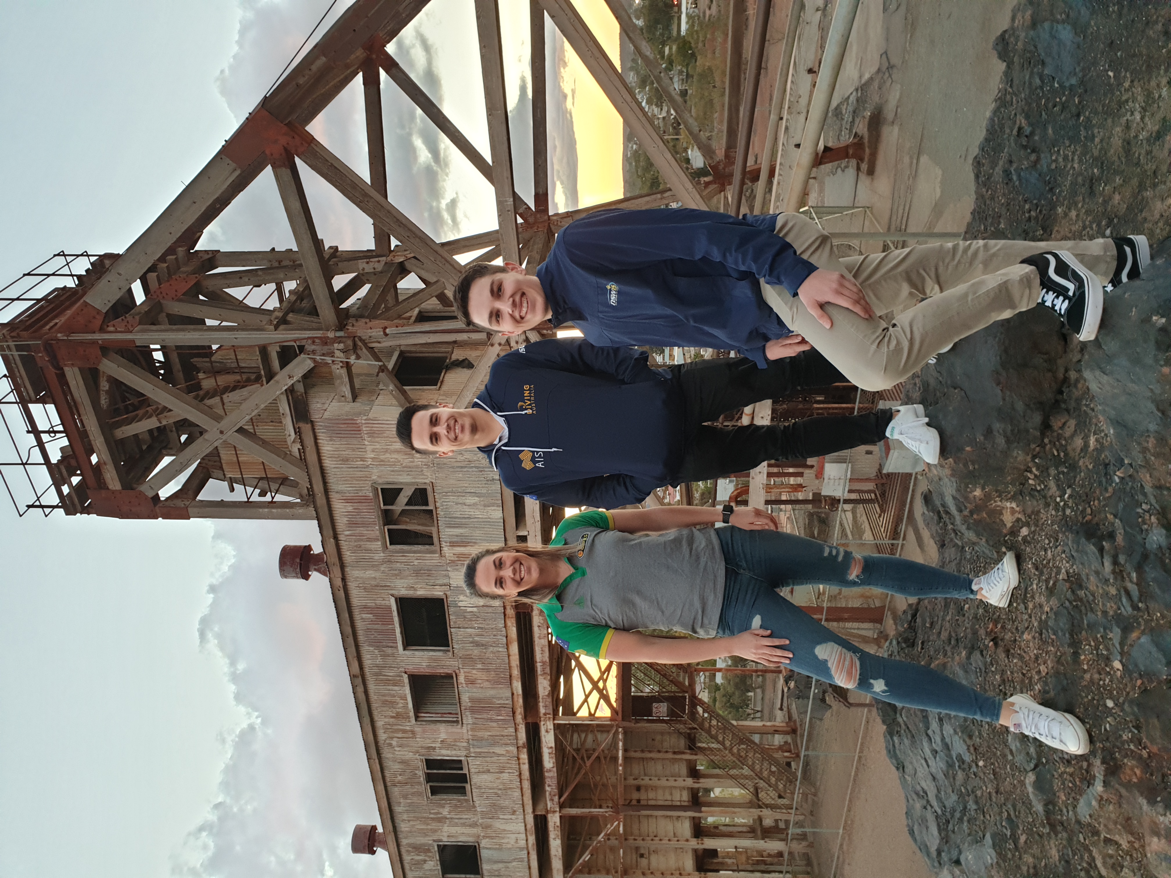 Jenna O’Hea, Declan Stacey and Gordon Allan in Broken Hill.