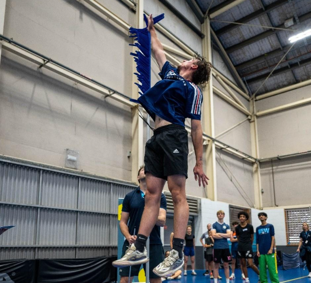 A person jumping in the air