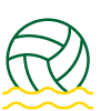 A water polo ball floating on water