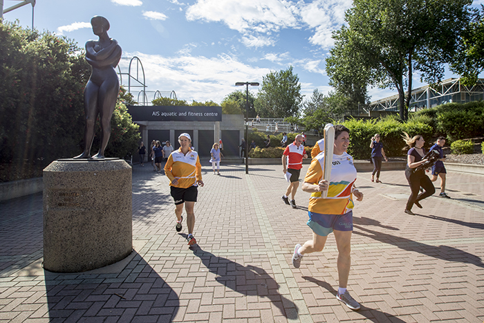 Petria Thomas carries the Commonwealth Games torch 2018