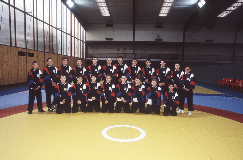 AIS Wrestling program team photo 1996