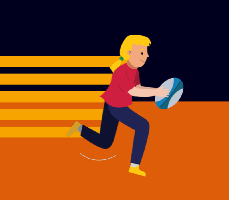 Illustration of someone playing rugby union