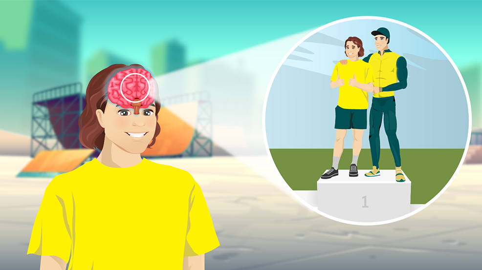 Person thinking about winning