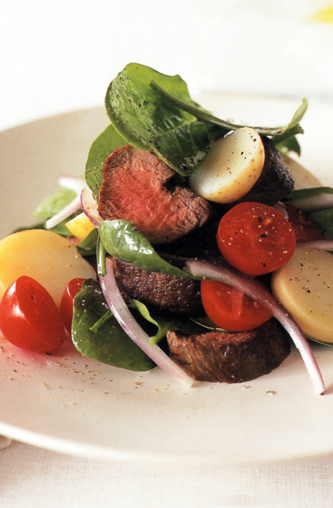 HINT: English spinach leaves are available loose from most greengrocers and supermarkets. Wash and dry well before use. You can use rocket, or combine rocket and spinach, for a spicier flavour.