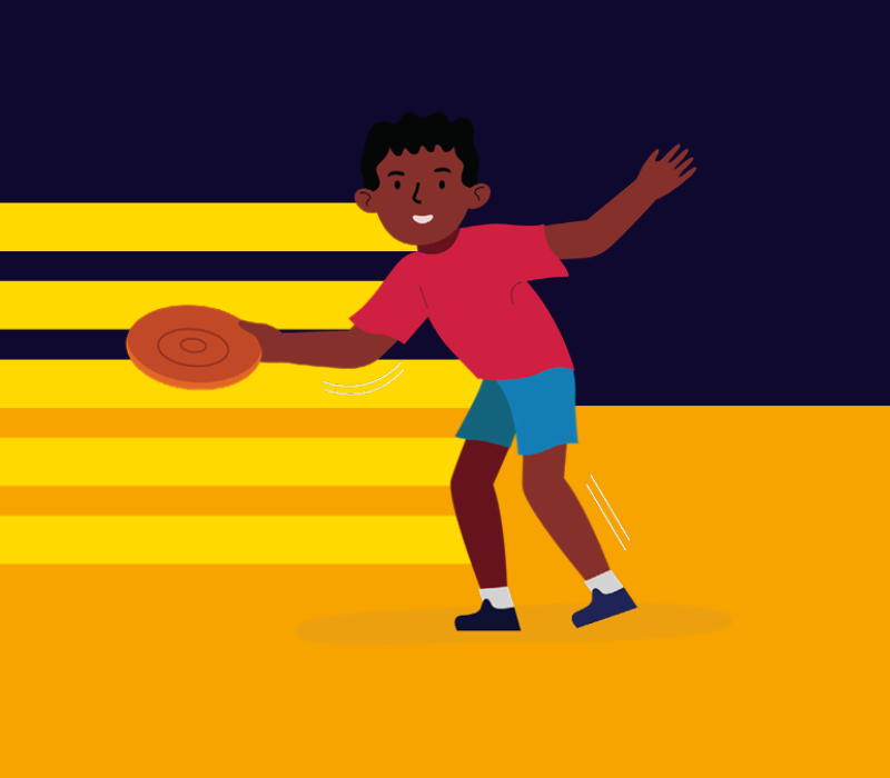 Illustration of someone playing flying disc