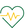 A heart shape with an electrocardiogram (ECG) line running through the centre