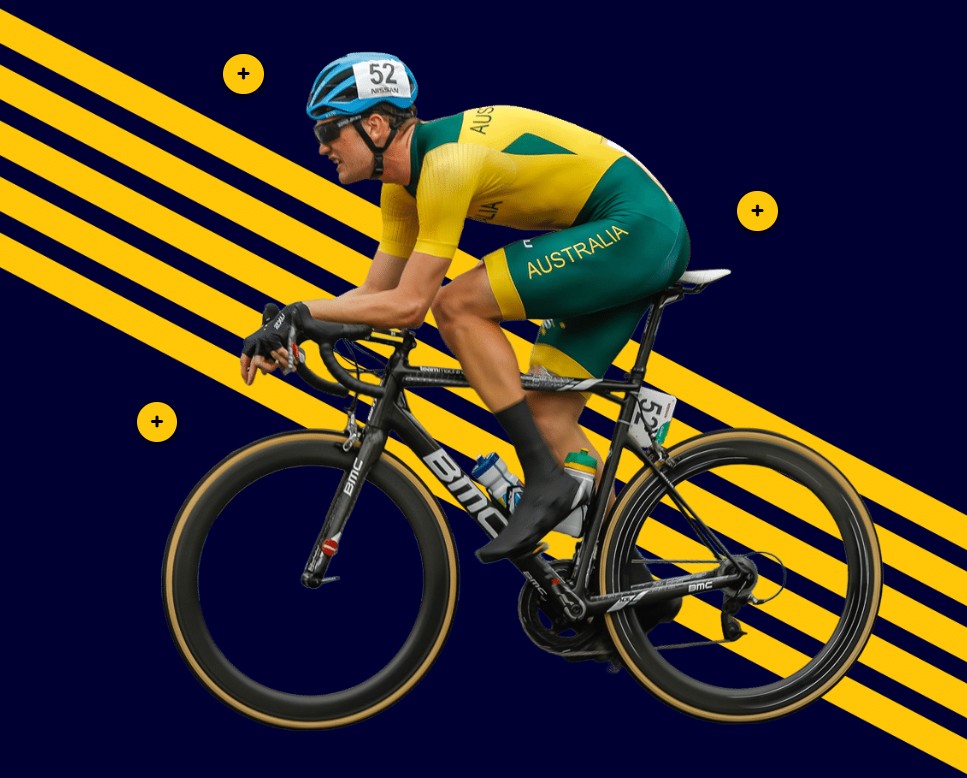 male athlete cycling