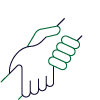 Two hands clasped firmly together, one helping to pull the other person up