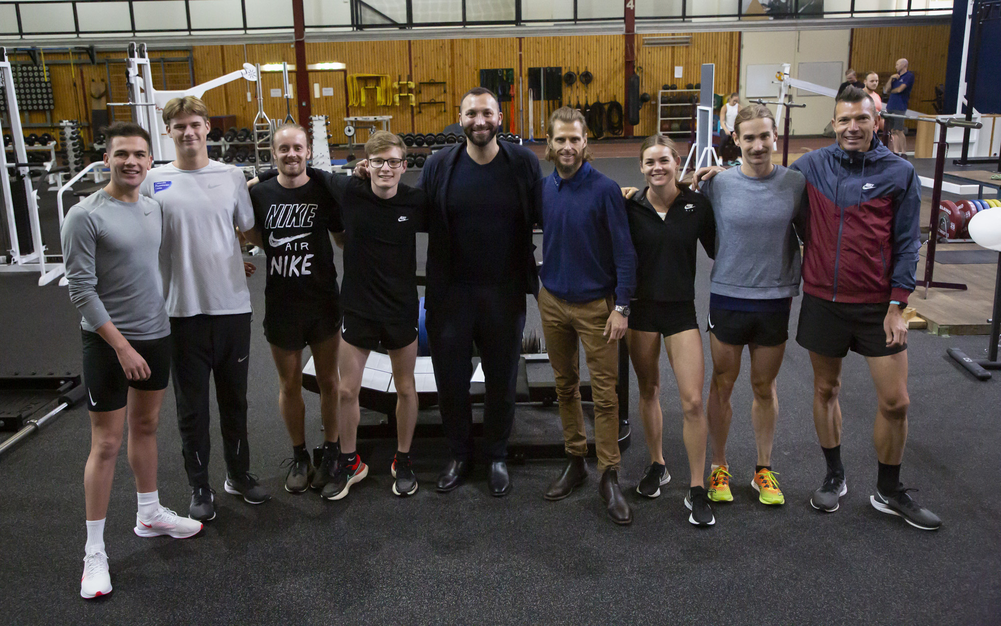 Thorpe with the AIS-based athletics squad