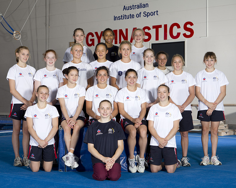 AIS Gymnastics program women team photo 2011