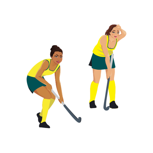 Two female hockey players