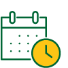 Calendar icon paired with a clock