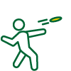 A person throwing a flying disc or frisbee