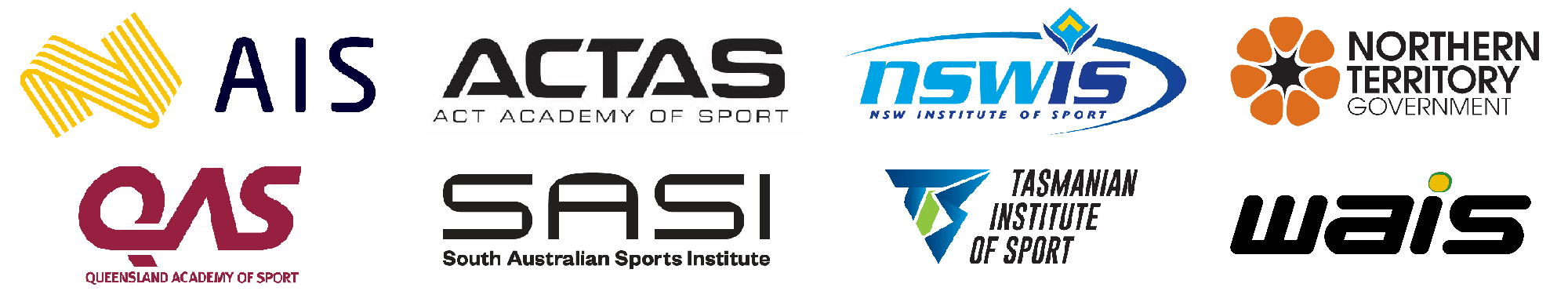 An image displaying the logos of the State and Territory members of Australia's National Institute Network.