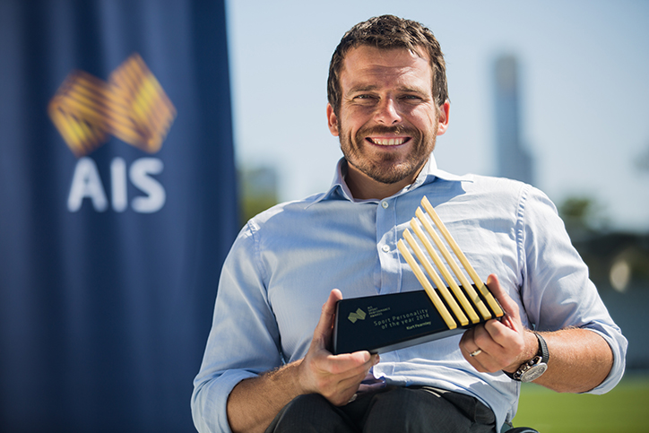 C4S-image-Kurt Fearnley smiling at the camera after winning the 2014 AIS Sport Personality of the Year