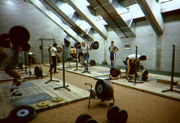 Weightlifting training gym in the 1984
