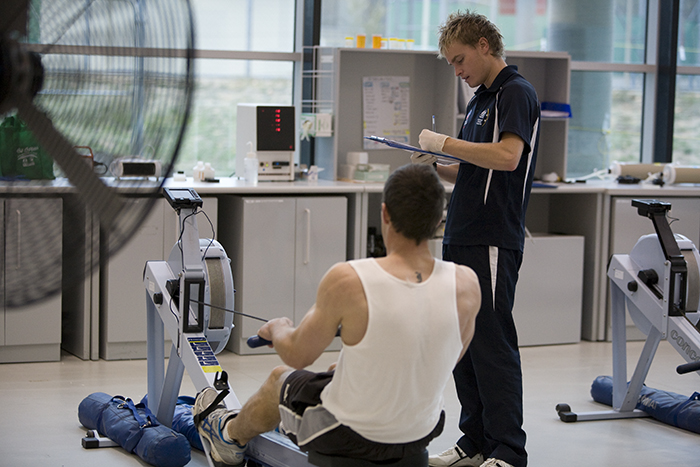 AIS Physiology laboratory rowing ergometer step test, conducted by Jesse Featonby 2009