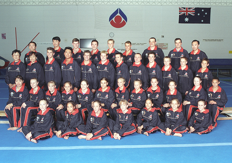 AIS Gymnastics program team photo 2003