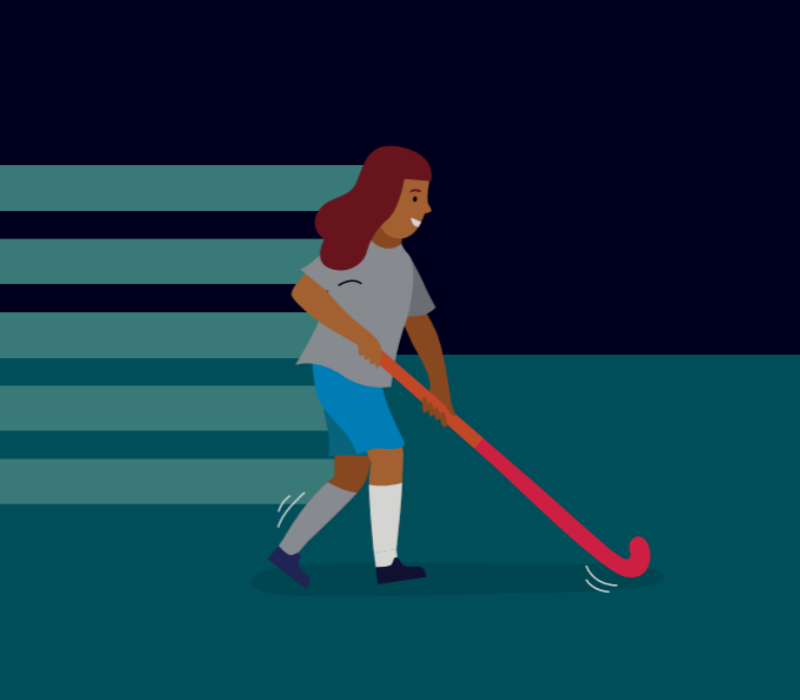 Illustration of someone playing hockey