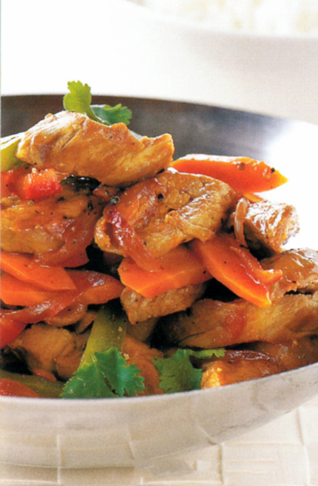 HINT: Replace the pork with chicken breast fillets or cubed firm tofu