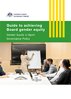 Cover of the guide to achieving board gender equity
