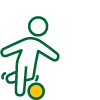 A person kicking a football