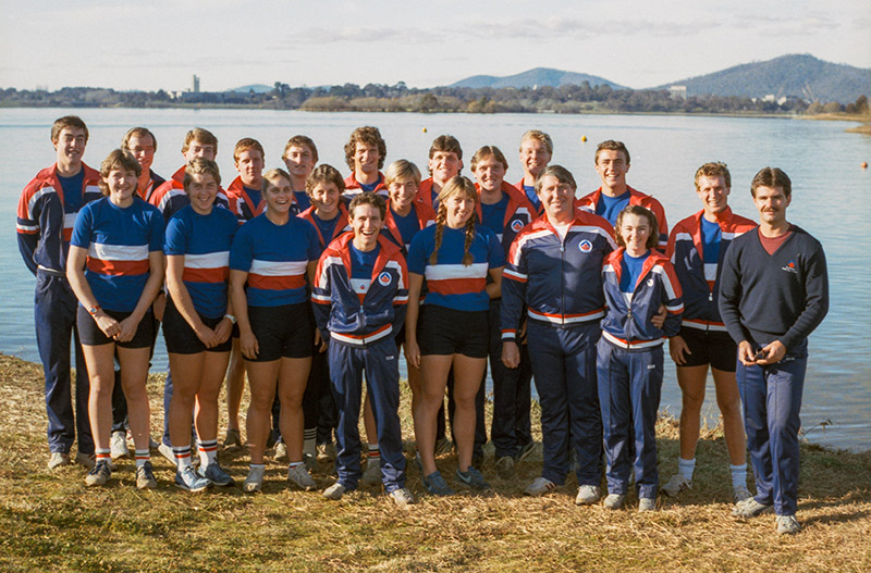 AIS Rowing team photo from 1985